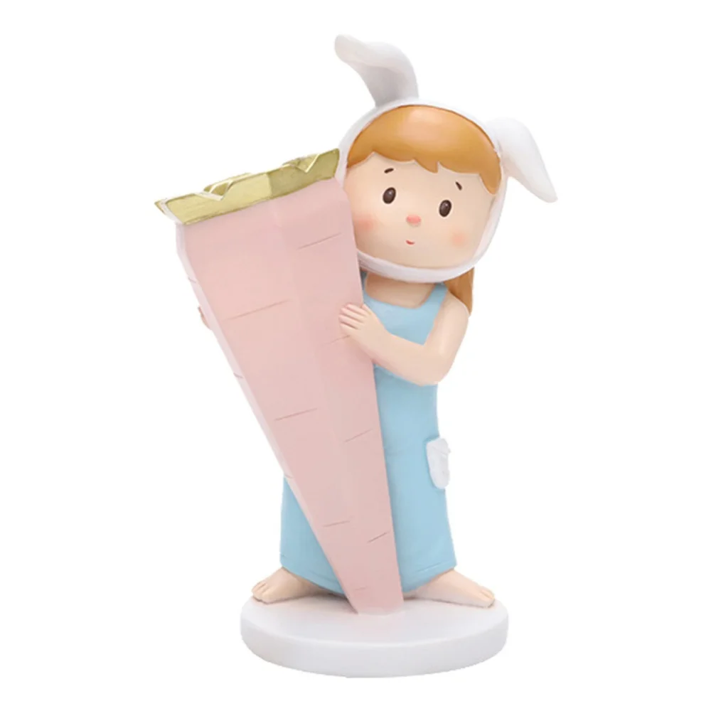 

Милый дизайн, искусственный букет для девочек, ваза, украшение медведя, девочка, полимерная ваза, декор для телевизора, кабинета, Цветочная к...