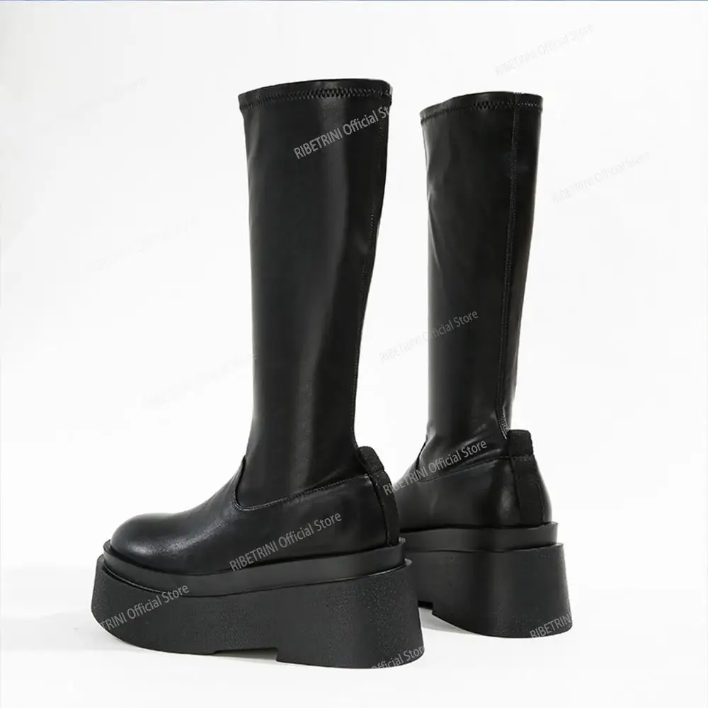 

Platform Knee High Boots For Women Girls Goth Gothic Chunky Boots Fashion Casual Flat With Wedges Shoes 2022 Winter Autumn Brand