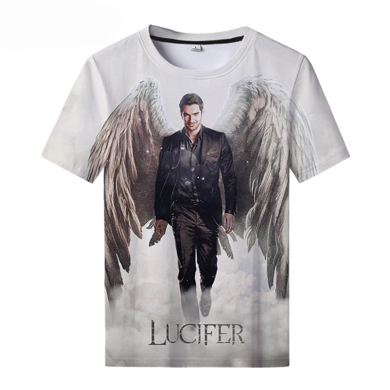 

New Round Neck Men T-shirt Lucifer Season 5 3D Printed Lucifer Cool Unisex Streetwear Breathable Round Neck Fashion Clothing