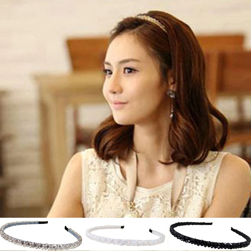 

Elegant Lady Temperament Wild Handmade Beaded Double Row Crystal Headband Headband Wild Headwear Jewelry Accessories