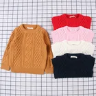 Новинка 2022, детский вязаный свитер с круглым вырезом, свитеры для маленьких мальчиков и девочек, однотонный осенне-зимний вязаный пуловер для детей