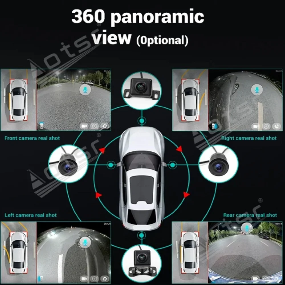 Фото Супер 3D-автомобильная камера вокруг обзора 360 градусов, вид с птичьим глазом, панорамная 4 зеркальные камеры бокового вида, система видеорегистратора 1080P №1