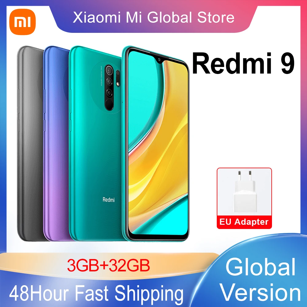 

Xiaomi Redmi 9 Smartphone 3GB 32GB / 4GB 64GB Helio G80 Octa Core 13MP AI Quad Camera 6.53” FHD+ Display 5020mAh Global Version