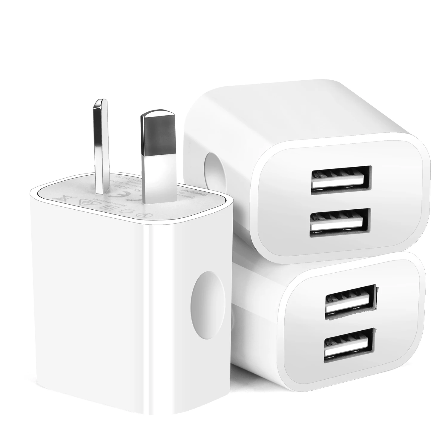Универсальное Двухпортовое Настенное Зарядное Устройство USB 5 В 2 А