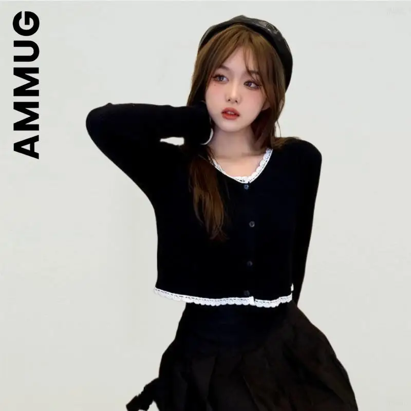 

Ammug New Sweater Cardigan Women Knitted Basic Sweet Women's Coat Cheap Sweaters Women Loose Vintage Jacket Knitwear Female