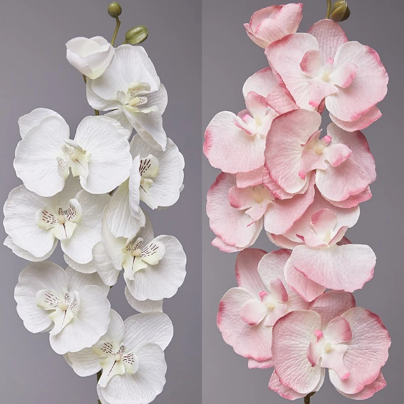 8-Heads Artificial Butterfly Orchid Fake 3D Phalaenopsis Simulation Flower Real Touch Plants Wedding Home Christmas Decoration