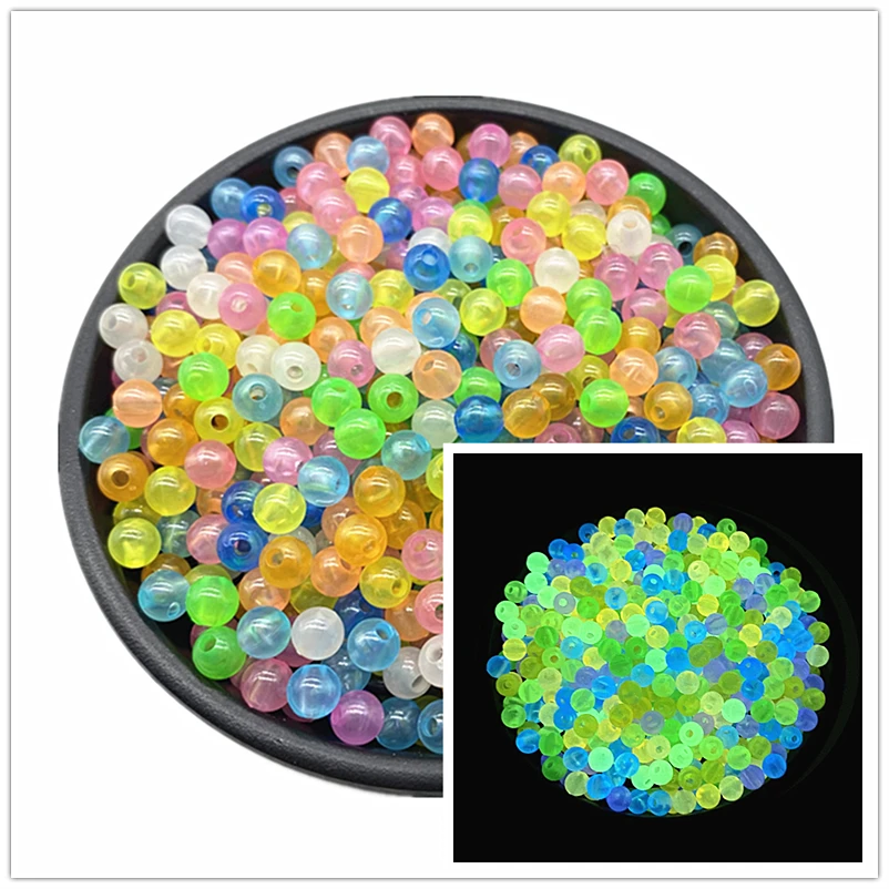 Luminous Acrylic Letter Beads Round Star Loose Spacer Beads Glow In The Dark Fishing for Jewelry Marking DIY Necklace Bracelet images - 6