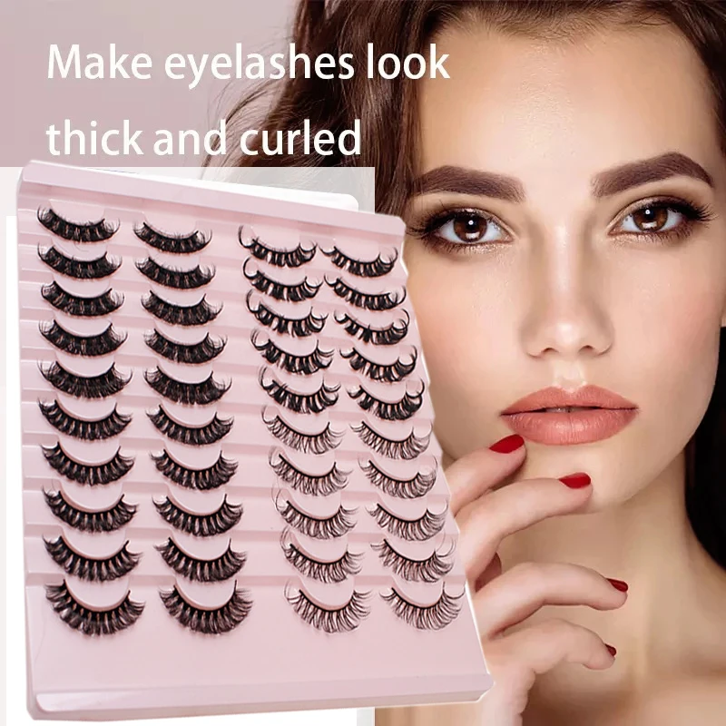 

3D Faux Hair Lashes Eyelash Extension DD Curl Fluffy Russian Volumes Mixed False Eyelashes New 20Pairs Natural Thick Makeup New