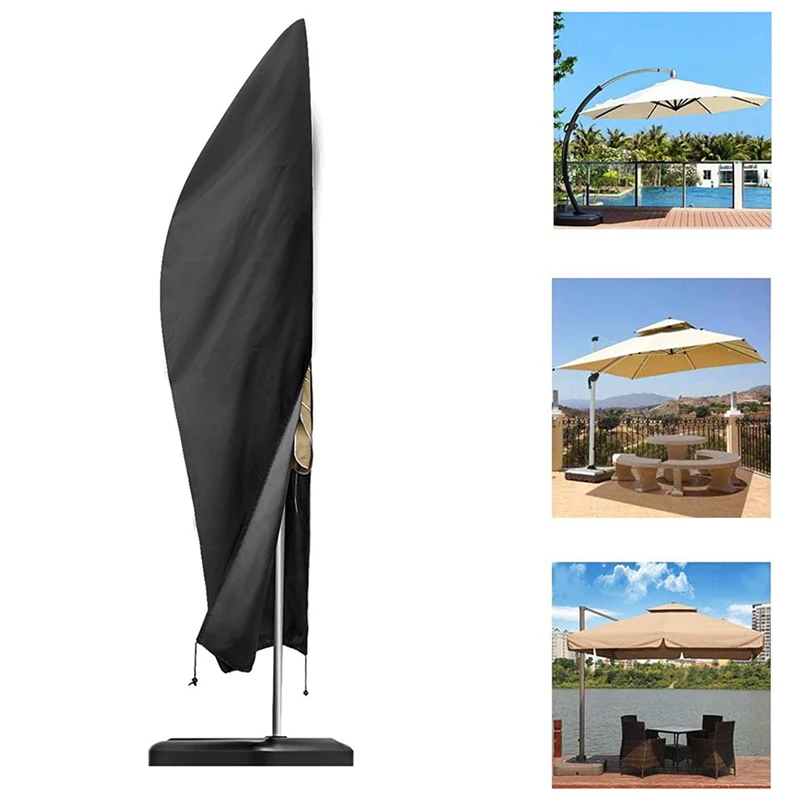 

205-280cm Outdoor Patio Umbrella Waterproof Protective Cover With Zipper For Garden Cantilever Parasol Umbrellas Case Cover