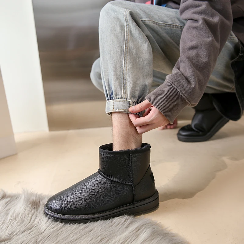 Snow Boots Women's Short-tube Thickened Cotton Shoes Non-slip Winter New Set Foot Student Women's Shoes 2022 Warm Nude Boots