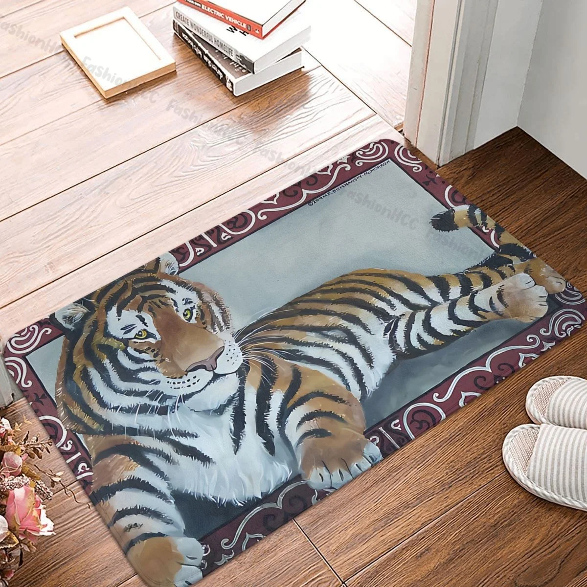 

Dachshund Pet Dog Non-slip Doormat Tiger Bath Kitchen Mat Prayer Carpet Flannel Modern Decor