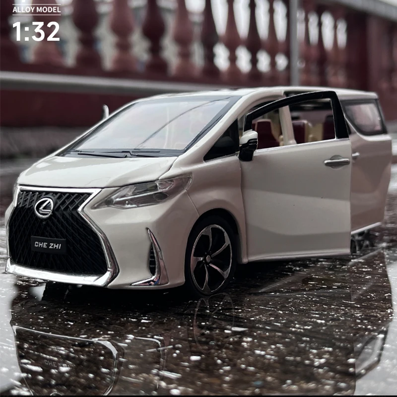 Модель литая автомобиля в масштабе 1:32, модель роскошного автомобиля Lexus Lm300h, MPV, металлическая задняя крышка, Детская модель, детские игрушки...