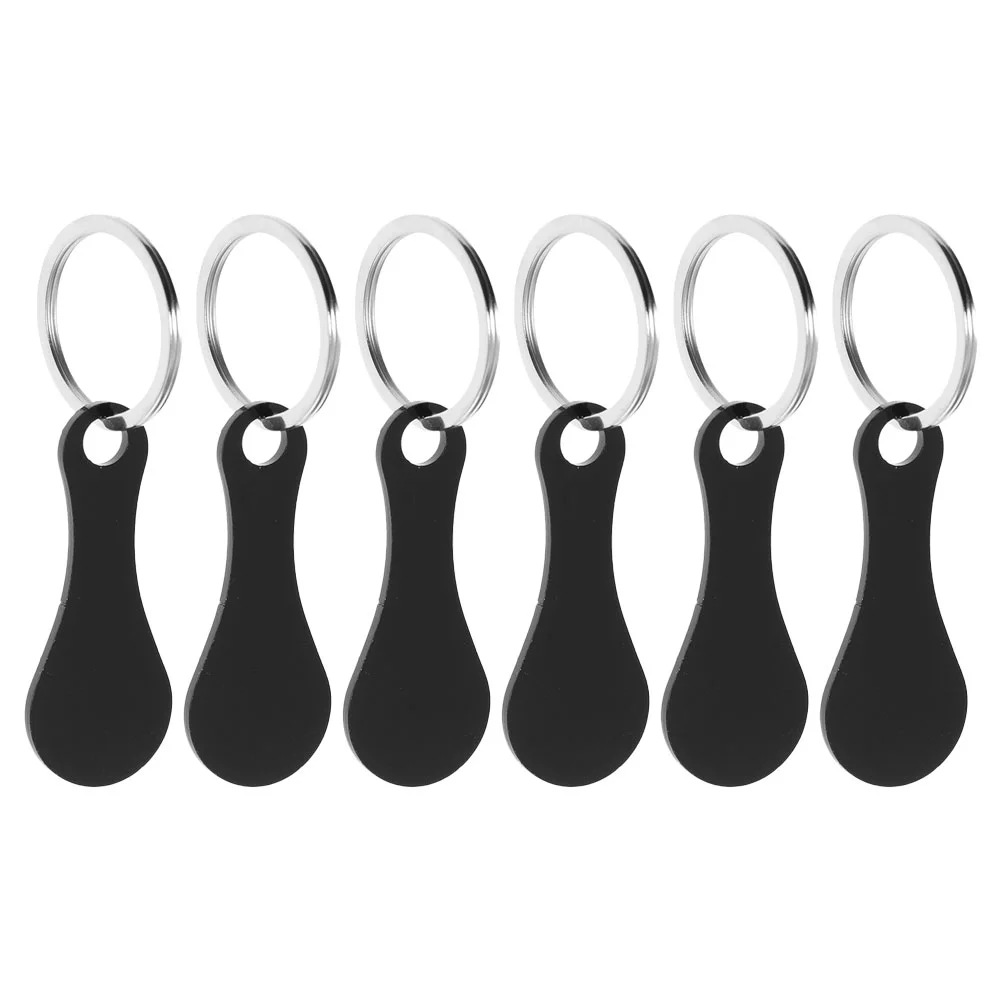 

6 Pcs Metal Key Ring Handbags Cart Hanging Decors Trolley Tokens Stainless Keyrings Keychain Novelty Pendant