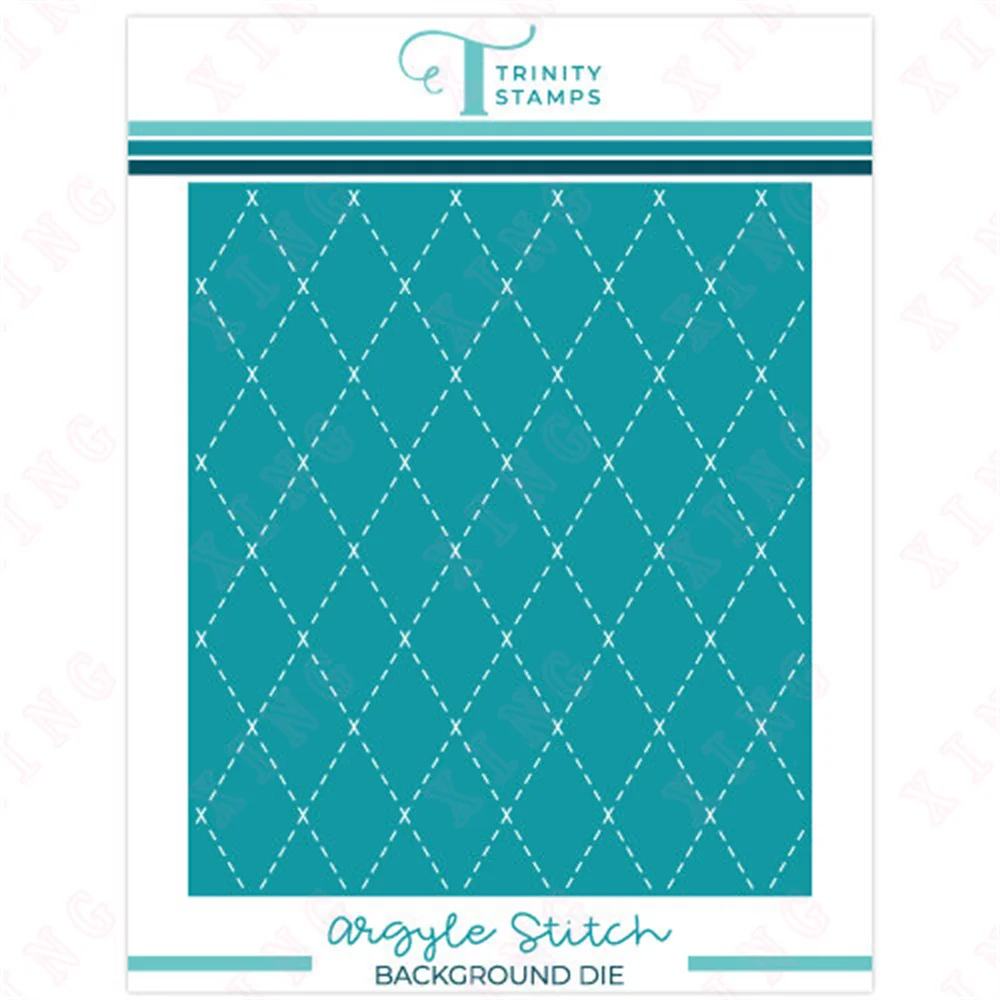 

2022 Scrapbook Paper Decoration Embossing Template Newest Metal Cutting Dies Diy Handmade Craft Stencil Argyle Stitch Background
