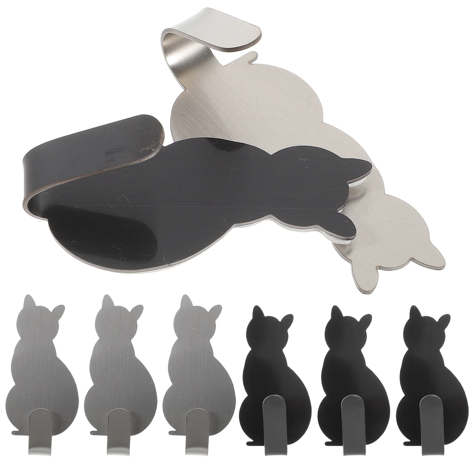 

Hooks Wall Hanger Sticky Bathroom Metal Cat Steel Adhesive Stainless Hanging Hat Water Proof Single Punch Free Towel Key Hangers