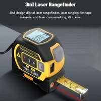 3 in 1 laser rangefinder 40m tape measure ruler 5m lcd display with backlight distance meter building measurement device