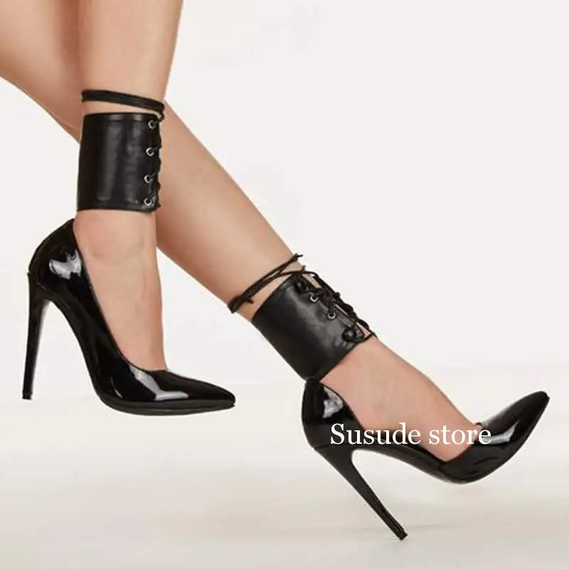 

Point Toe Stiletto Shallow Zapatos Para Mujeres Ankle Strap Heels Luxury Women ShoesParty Sapatos Feminino Sexy Tacones Traf