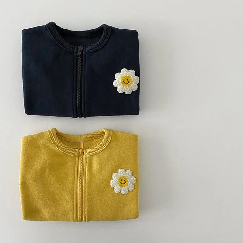 

MILANCEL 2022 Autumn New Baby Clothes Embroidery Girls Jacket Front Zipper Boys Coat