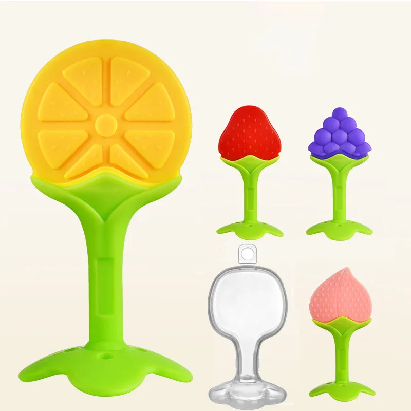 

Baby Teething Toys Infant Silicone Grinding Teeth Toy Newborn Creative Fruit Shape