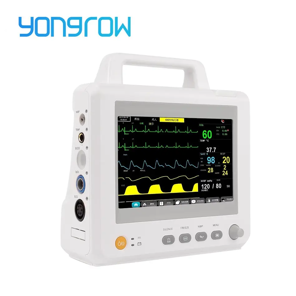 

Yongrow Medical M7 multi-parameter patient monitor TFT 7 Inch Digital screen portable patient monitor SPO2&NIBP&PR&TEMP&ECG