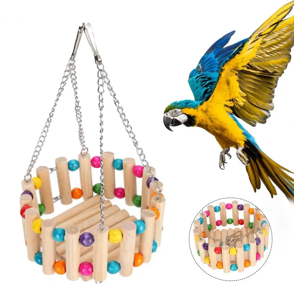 

Parrot Cage Toy Fine Workmanship Portable Parrot Toy Hanging Stairs Pet Parrot Chew Toy Bird Supplies Bird Swing Toy