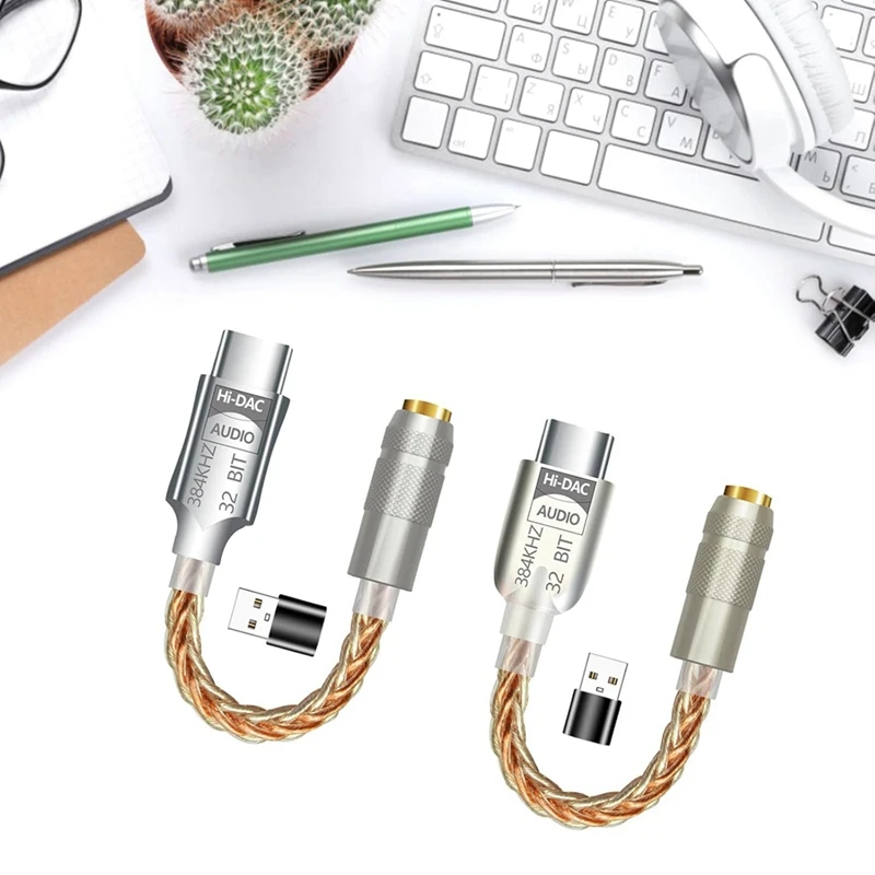 Фото USB-C усилитель для наушников 3,5 мм, аудиодекодер ALC5686 Hi-Fi, цифровой аудиокабель-адаптер-конвертер AUX - ABWO №2