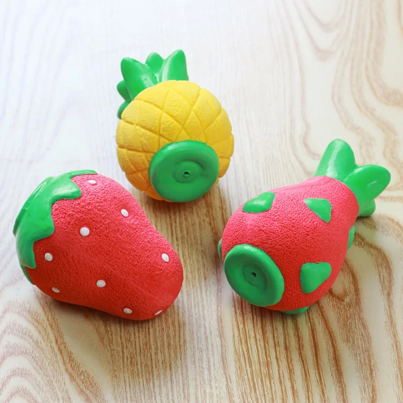 

Pet Dog Puppy Latex Fruit Shape Squeaky Bite-resistant Interactive Dog Teeth Grinding Toys Play Chew Toy Dog Accessories