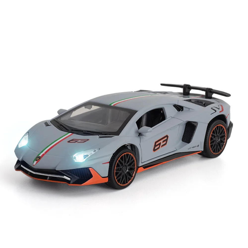 

Alloy Lamborghini Lp780 Car Model for 1：32 Simulation Sound and Light Pull Back Car Male Metal Toy Car Gift Collection Ornaments
