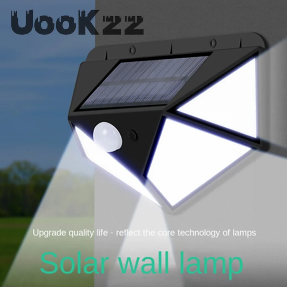 Outdoor 128 LEDs Solar Light Motion Sensor Waterproof Sunlight Garden Decoration Street Lights Solar Powered Lantern Wall Lamp