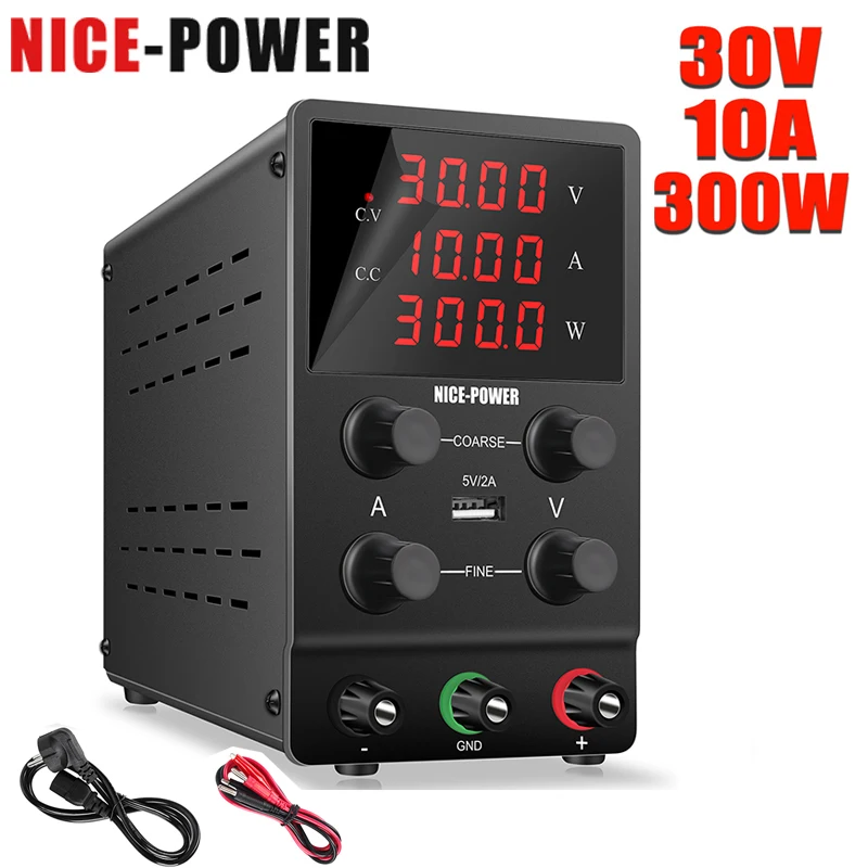 Регулируемый настольный источник питания Nice-power SPS3010, лабораторный переключатель 30 в 10 А постоянного тока, регулируемый 4-значный регулятор мощности 220 В