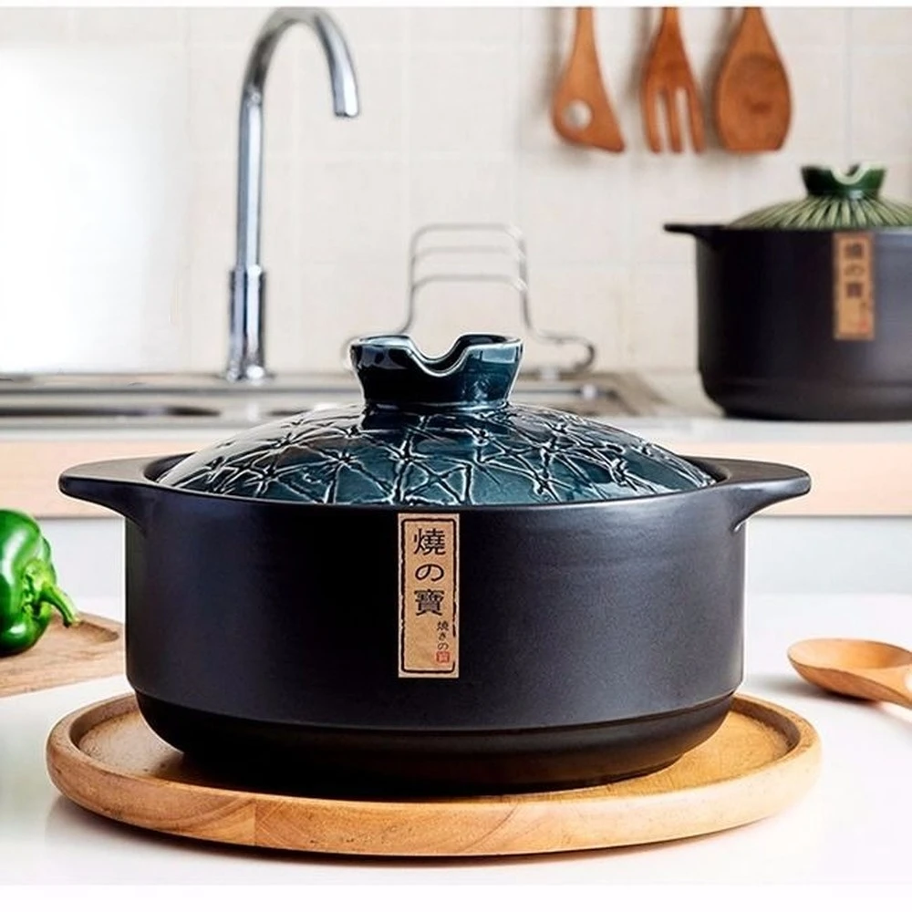 

Japanese-style Ceramics Stew Pot Casserole Ceramic Saucepan Cooking Pan Gas Electric Stove Cooker for Kitchen Large Crock Pots