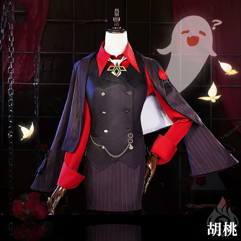 

Game Genshin Impact Hu Tao Cosplay Costume Hutao Cosplaty Suit Women Uniforms Halloween Party Suit Anime Outfits Custom Made