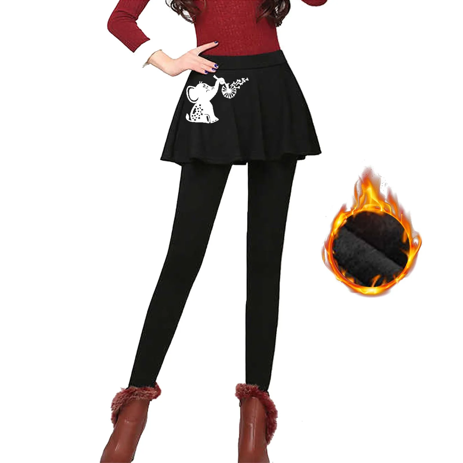 

Женские плюшевые леггинсы-брюки, рождественское повседневное нижнее белье, ботинки, термообманки из двух частей, женские офисные колготки, ...