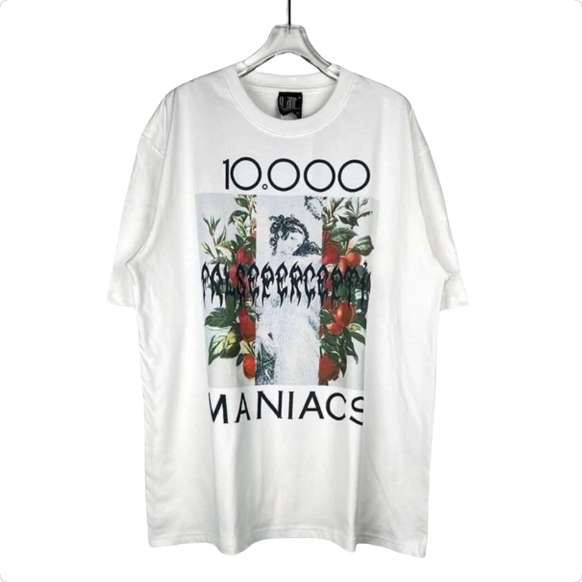 

10000 Maniacs Vintage T shirt Мужчины Женщины 90-х годов Хип-хоп Альтернативная рок-группа Футболки 1993 Lotus Print Top Tee