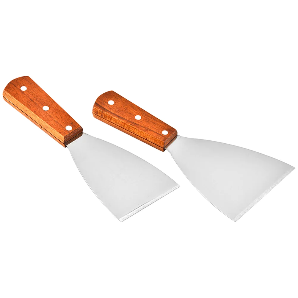 

2pcs Stainless Steel Shovel Steak Spatula Convenient Kitchenware Pizza Shovel