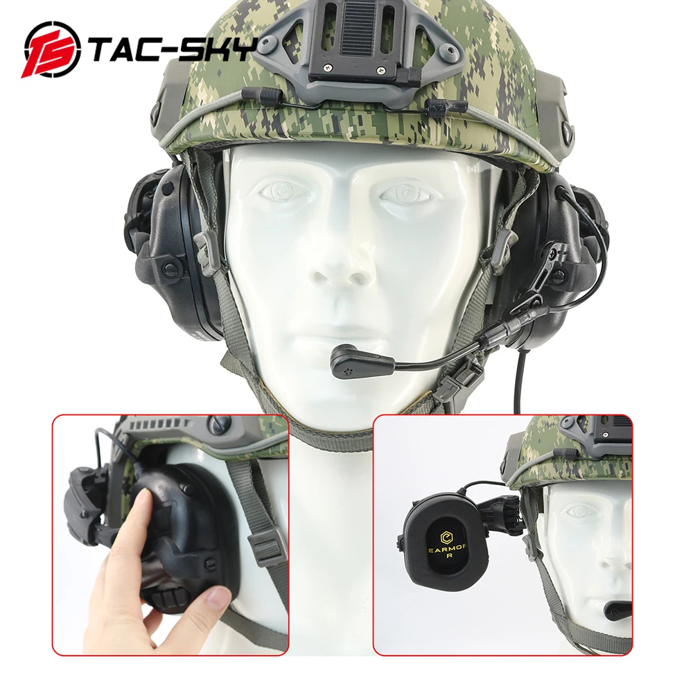 TS TAC-SKY Tactical Helmet ARC Rail Adapter Mount compatible with EARMOR M32-MOD3 / M32H-MOD3 Civilian version headset