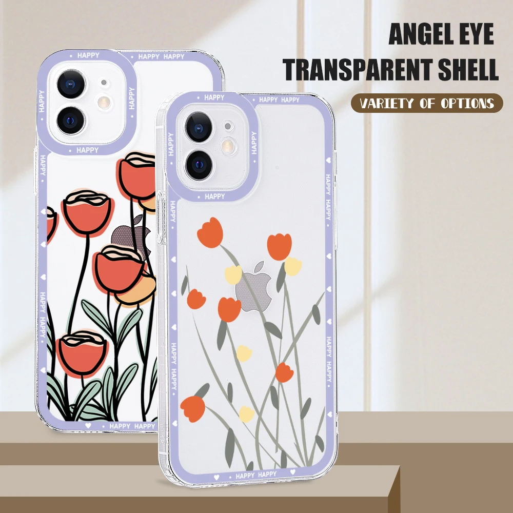 

Case For Iphone 13 11 12 Pro Max Cartoon Flower Phone Cover Funda For Iphone SE 11 XS MAX XR X 7 8 6S 6 Plus Soft Silicone Case