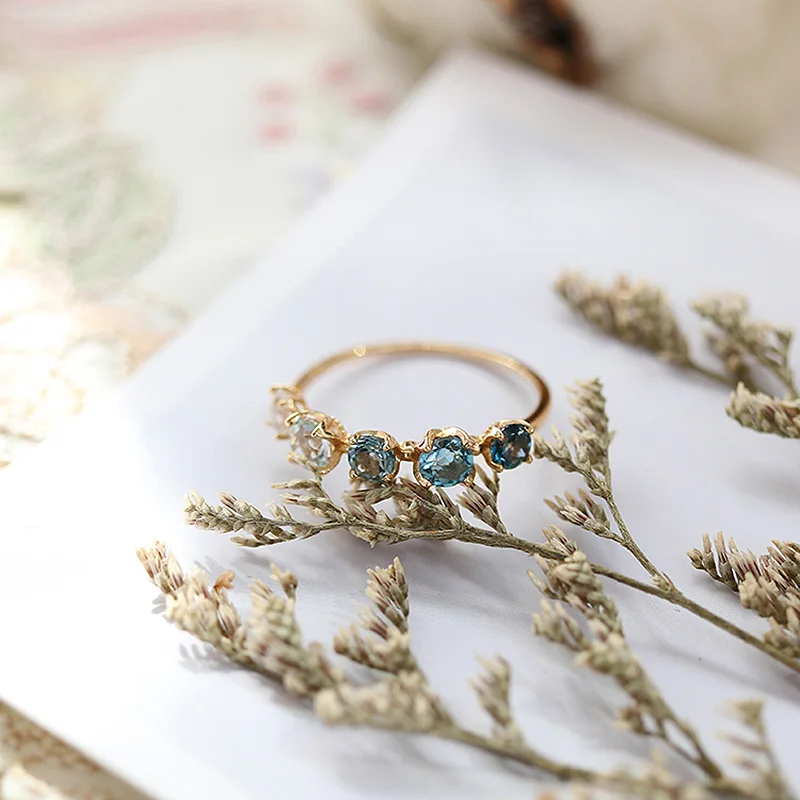 Кольцо LAMOON с драгоценным камнем для женщин натуральный Gardient Lundon кольцо синим