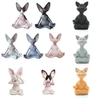 1 шт. причудливая черная статуэтка Будды Сфинкса кошки для медитации йоги Коллекционная счастливая кошка домашний сад искусственная скульптура