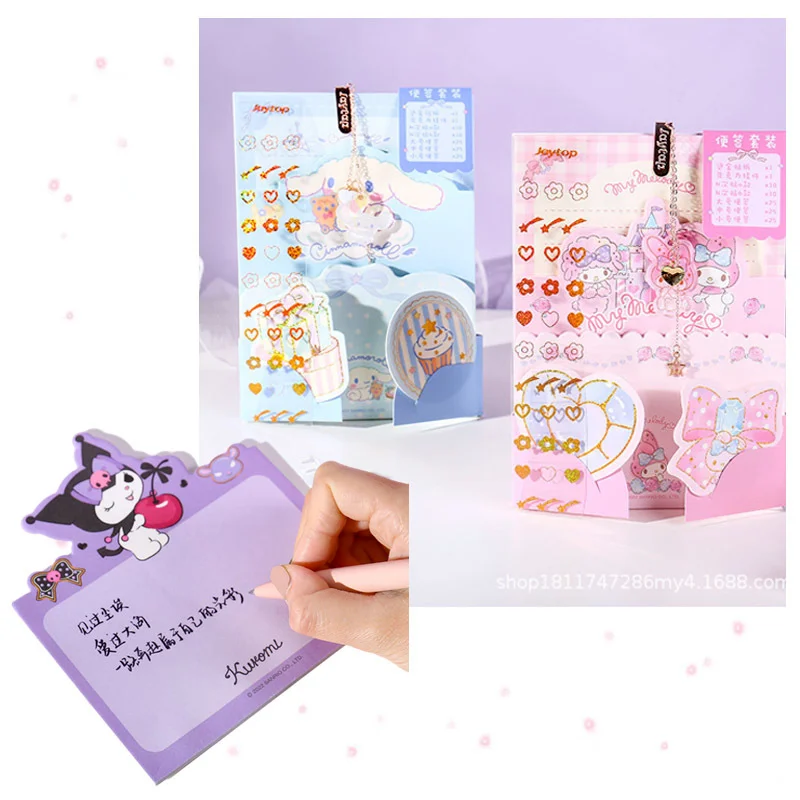 

Sanrioed My Melody Cinnamoroll Kuromi Kawaii мультяшный узор креативный ручной аккаунт Наклейка Набор милый DIY Руководство блокнот набор