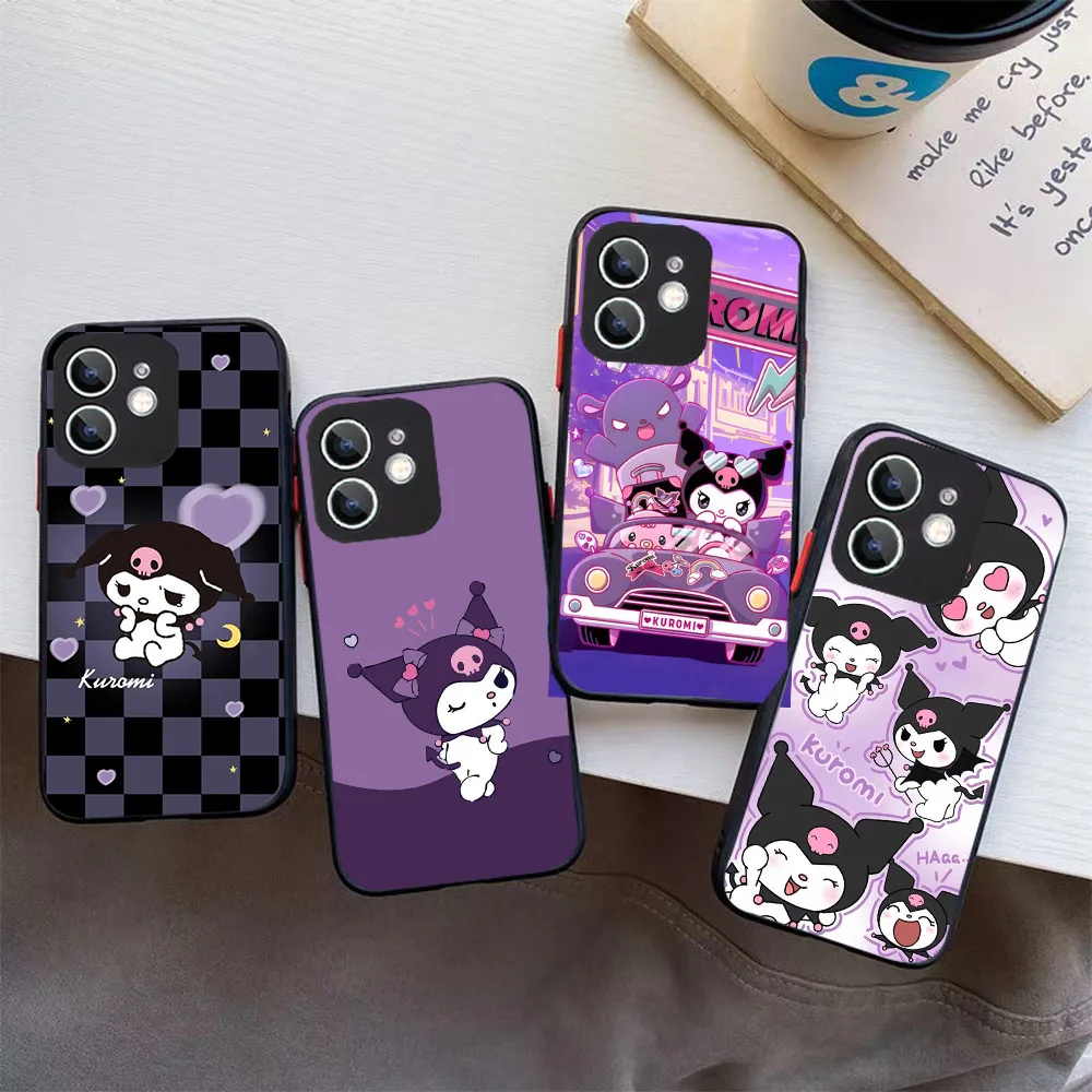 WBA-18 Sanrio-Kuromi Black Silicone Case For OPPO A3 5 9 15 16 17 38 40 52 53 54 57