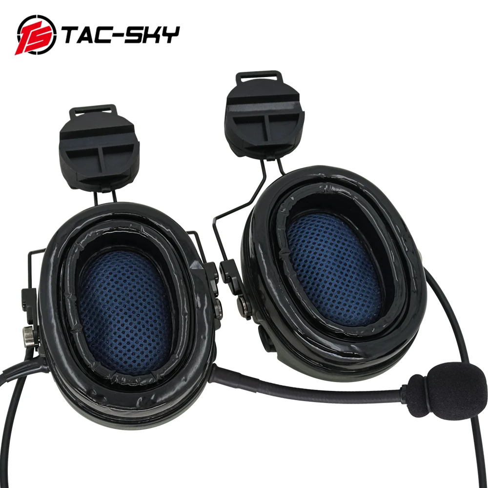 TAC-SKY Helmet Mount ARC Rail Mount Version Tactical Noise Cancelling Hunting TCI LIBERATOR II Silicone Over-Ear Headphones
