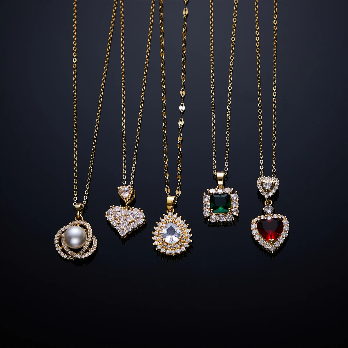 

Y2K Crystal Heart Pendant Necklace for Women Stainless Steel Clavicle Chain Fashion Jewelry Party Gift 2023