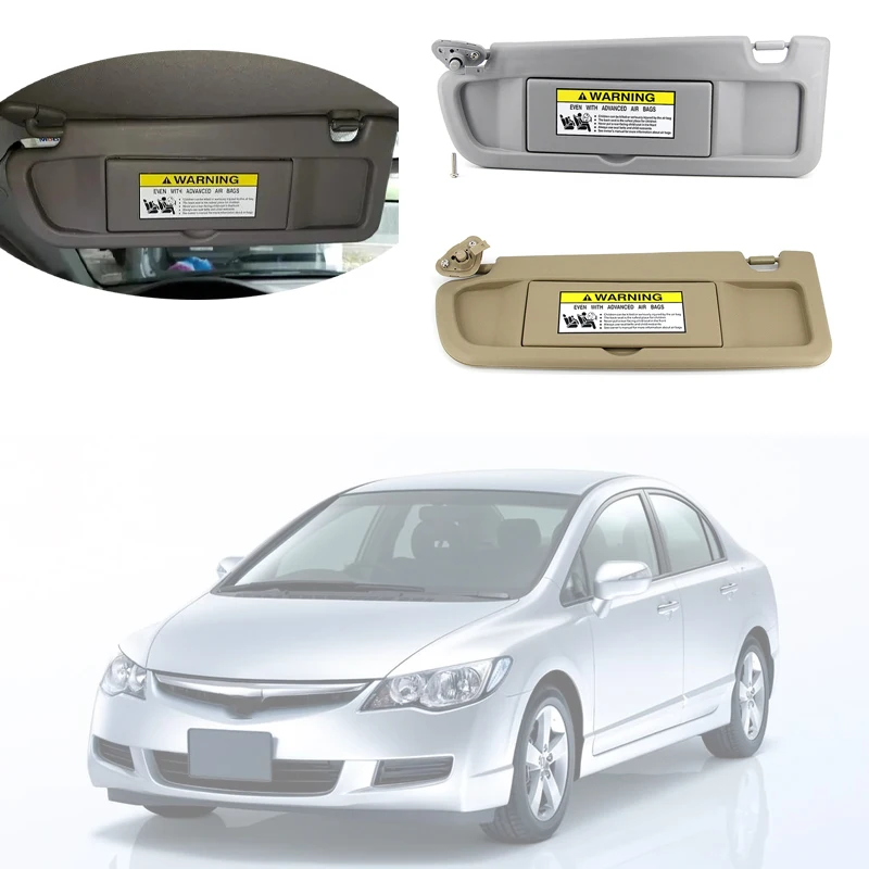 

Left Right Driver Side Sunshade For Honda Civic Car Sun Visor Shield No Light Sunvisor Block Shade 2006-2008 Grey Accessories