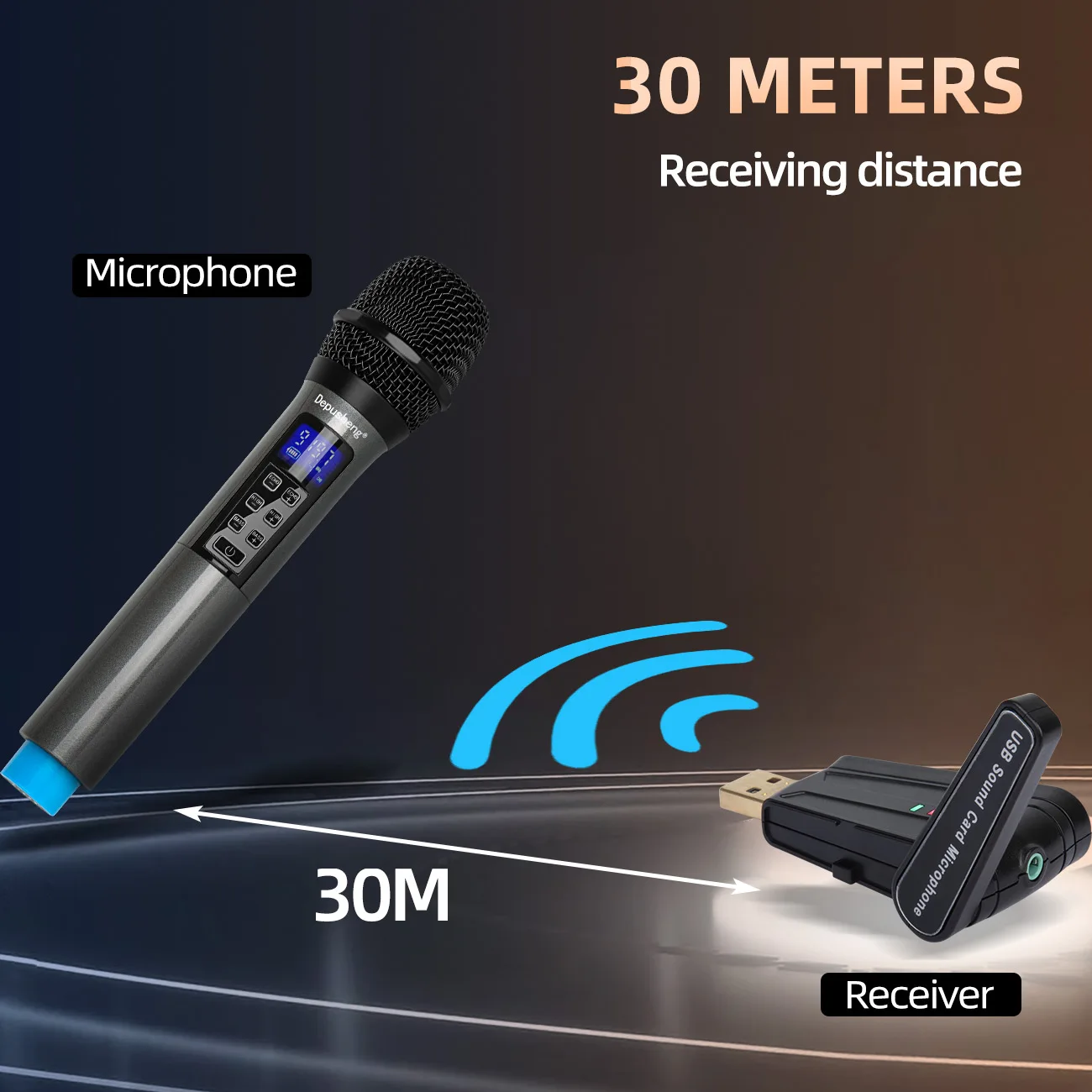 Depusheng W4 Wireless Microphone with Echo Treble Bass & Bluetooth 98 FT Range UHF Portable Handheld Dynamic Microphone System enlarge