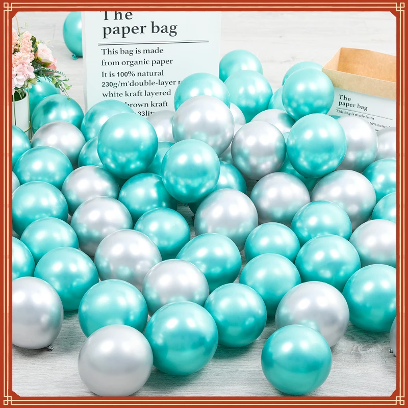 

20pcs 5inch Gold Silver Purple Green Blue Metal Balloon Wedding Balloons Happy Birthday Latex Metal Chrome Ballon Decor