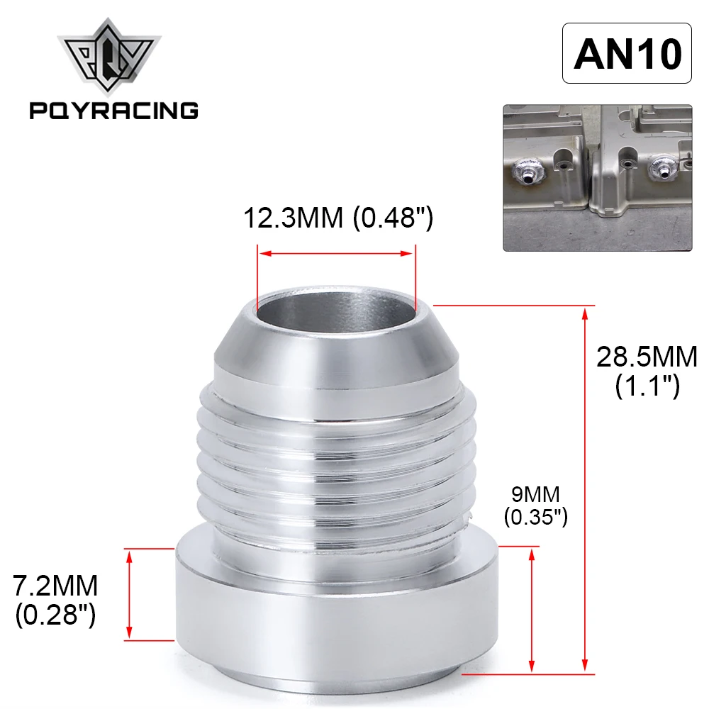 

PQY - 4PCS Weld Bung Nitrous Hose Fitting Aluminum AN10 10AN Straight Male Weld Fitting Adapter