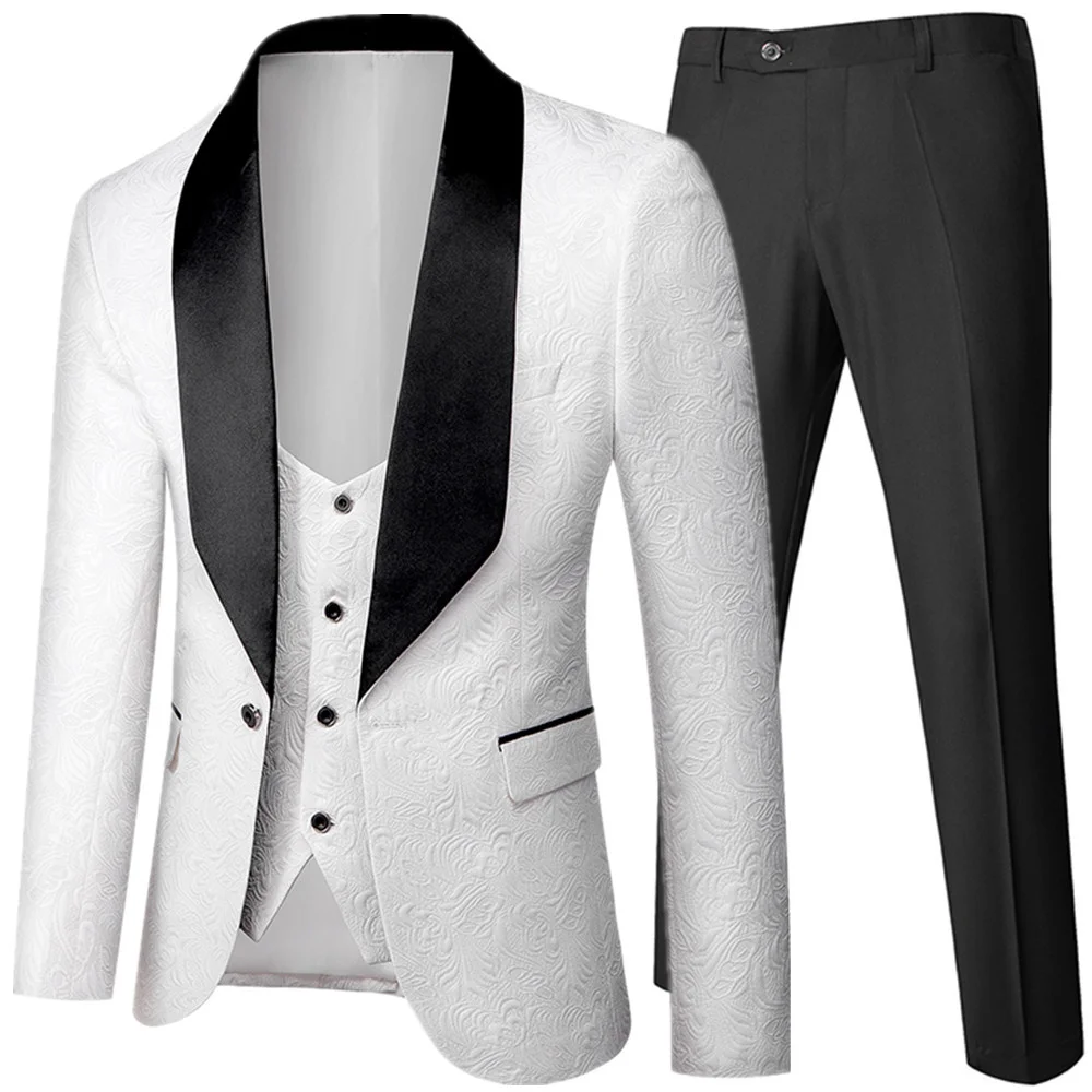 

Banquet Feather Embossing Process Designer Blazer Jacket Pants Vest / Men's 2022 New Suit Coat Waistcoat Trouser 3 Pcs Dress Set