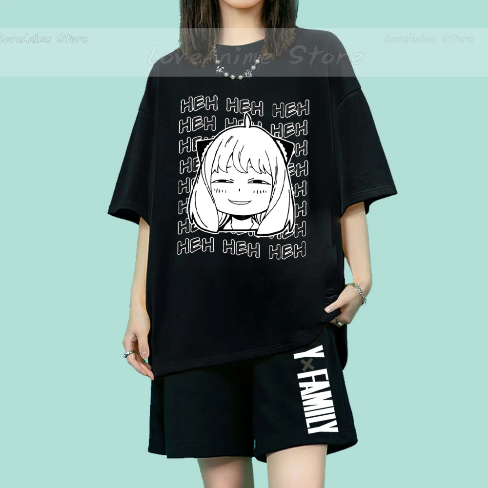 Anime Spy X Family T-shir Shorts Tracksuit unisex Casual Harajuku T-shirt Set 、Mens Anime Tracksuits 2022