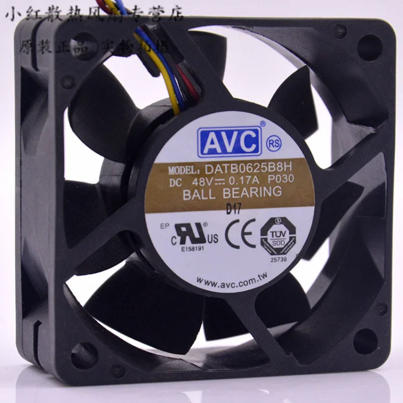 Новый охлаждающий вентилятор для AVC DATB0625B8H 48В 0.17A 6 см 6025, охлаждающий вентилятор 60*60*25 мм